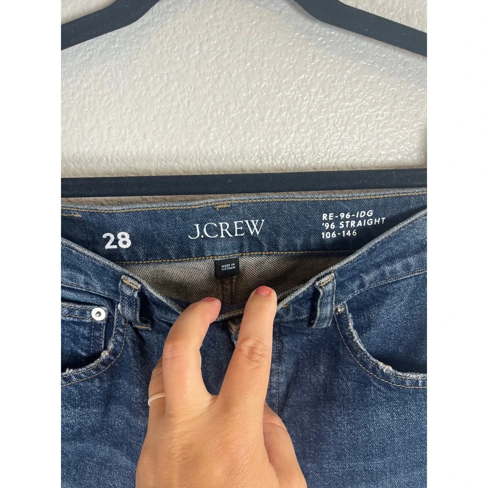 J.Crew '96 Slim Straight Jeans High Rise Indigo Blue‎ Size 28